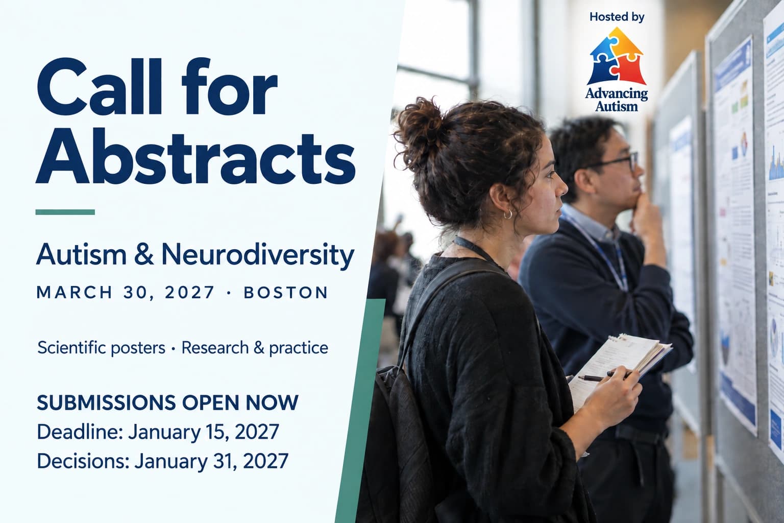 Call for Abstracts: Autism & Neurodiversity — Poster session · March 30, 2027 (event poster)